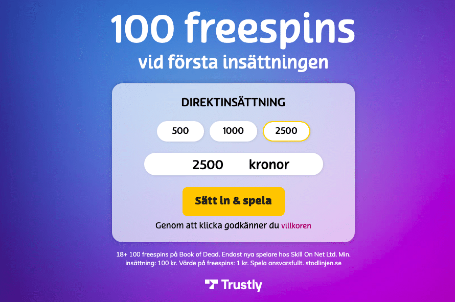Omsättninsfri Bonus på Play Ojo - 100 Free Spins utan Omsättningskrav