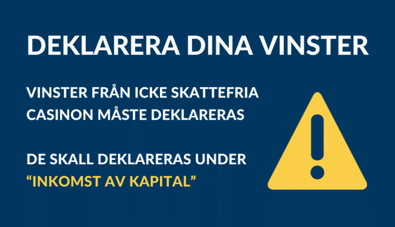 DEKLARERA CASINO VINSTER SKATT