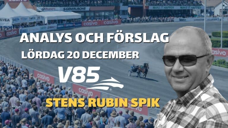 V85 Tips Lördag 20/12
