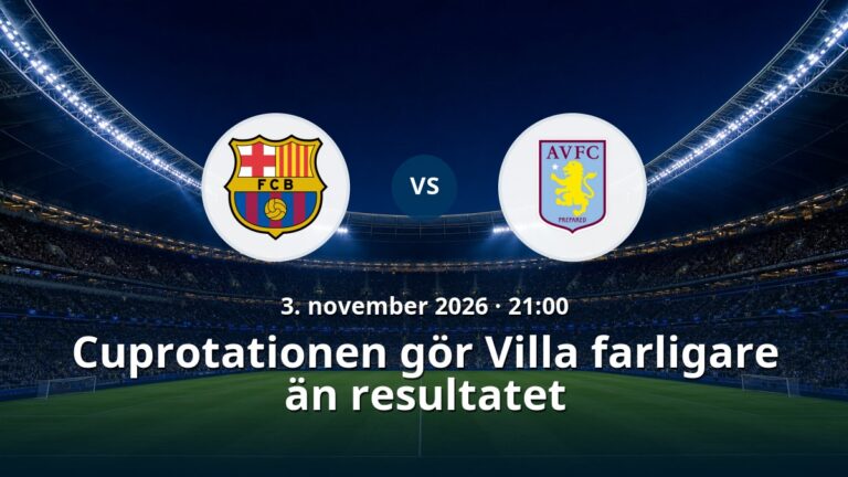 Barcelona – Aston Villa: Cuprotationen gör Villa farligare än resultatet
