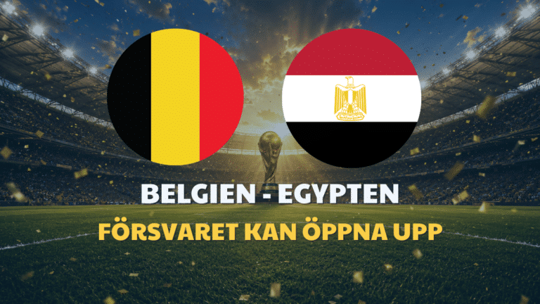 Belgien – Egypten: Speltips & Odds VM 2026