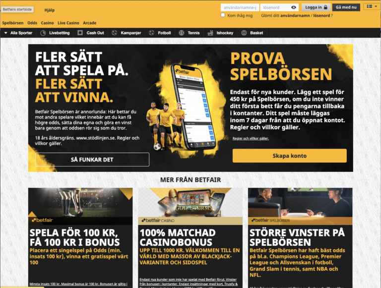 betfair erbjudanden och bonusar