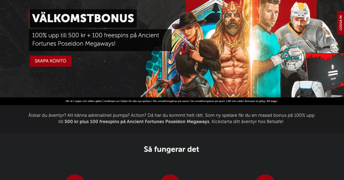 Interfejs bonusów Betsafe z zaznaczeniem warunków