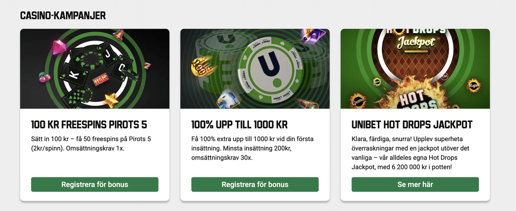 unibet bonusar