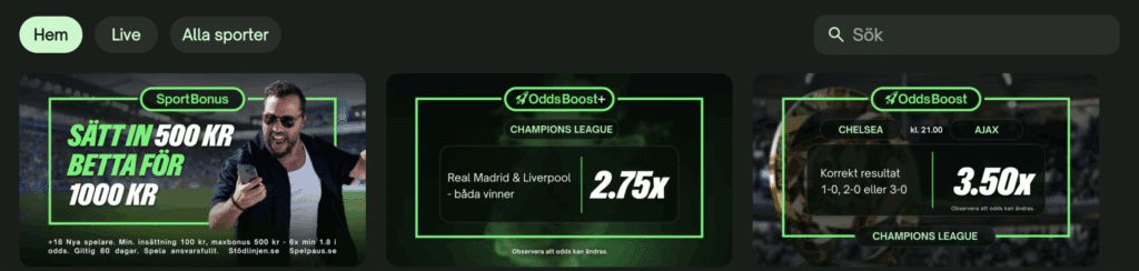 boostade odds comeon