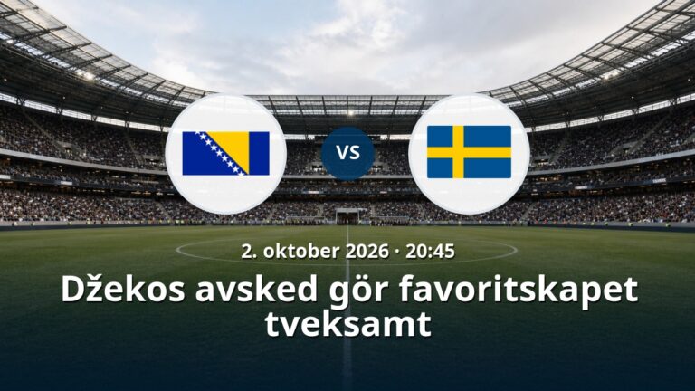 Bosnien och Hercegovina – Sverige: Džekos avsked gör favoritskapet tveksamt