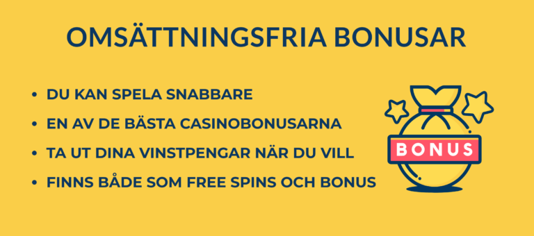 casino bonusar utan omsättningskrav