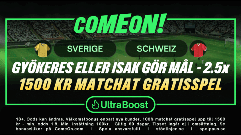 Oddsboost till alla: Gyökeres eller Isak gör mål 2.5x pengarna