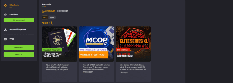 kampanjer och tävlingar på coolbet