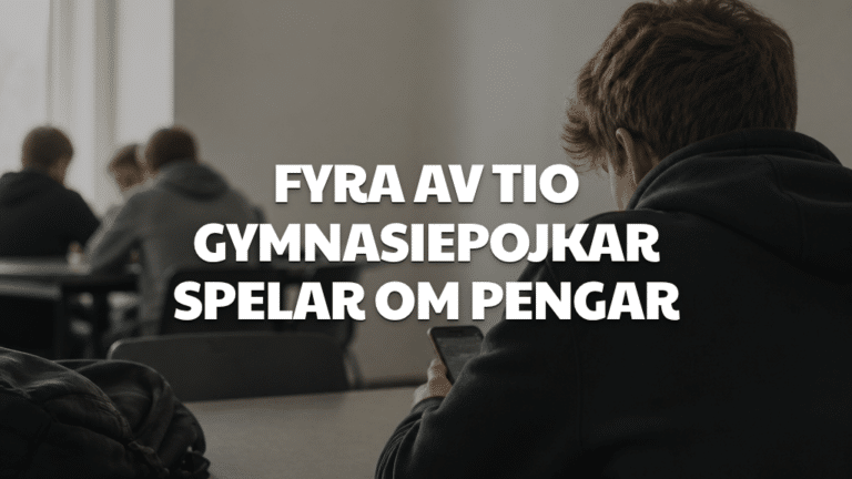 Fyra av tio gymnasiepojkar spelar om pengar