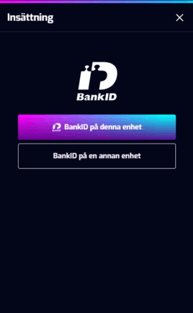 Välj insättningsmetod