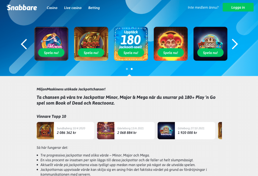 Snabbare casino jackpott