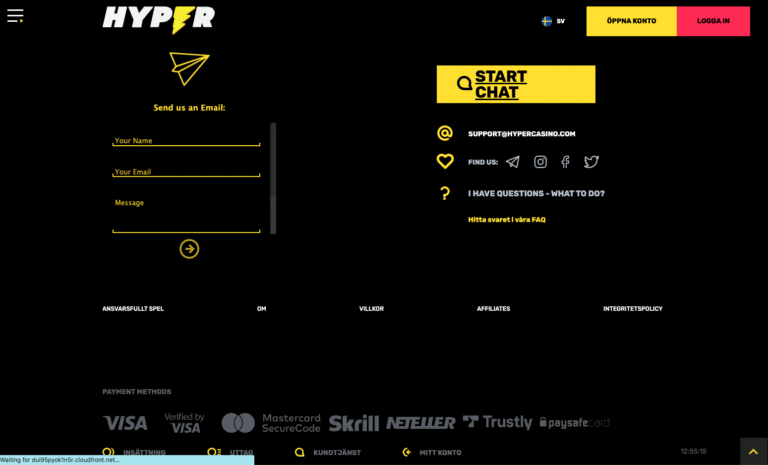 kundtjänst hyper casino