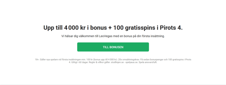 leovegas välkomstbonus