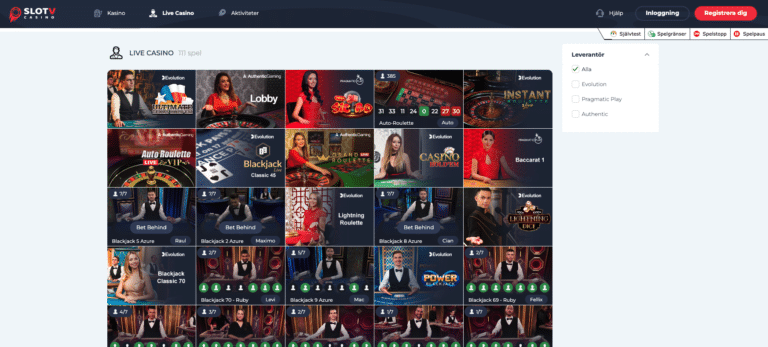 SlotV live casino