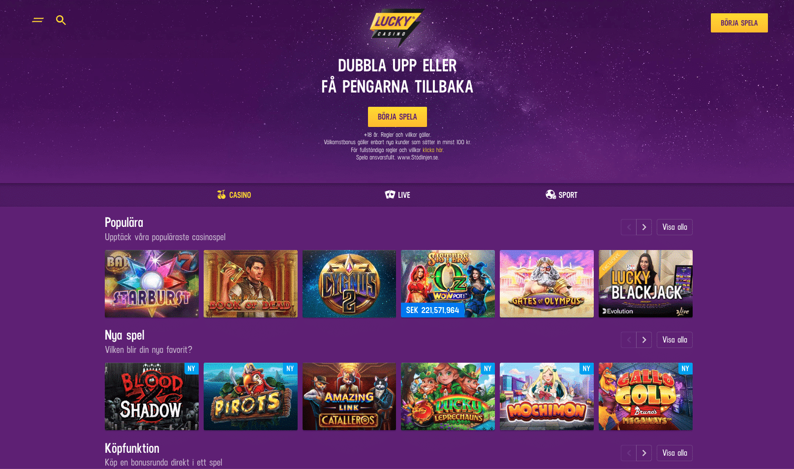 Lucky Casino » Allt du behöver veta om Lucky Casino
