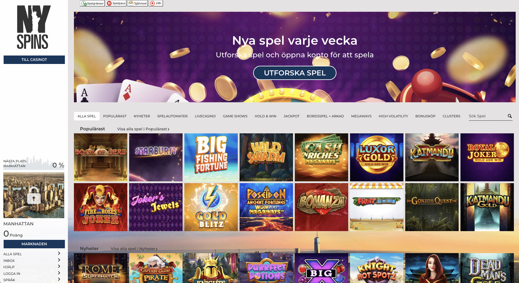 NYspins Casino » Ansvarsfullt casino med New York Tema!