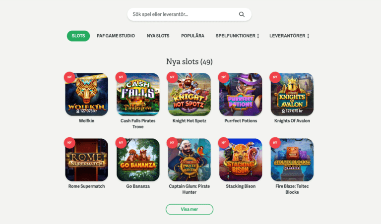 paf casino spel online