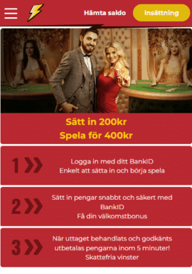 Klicka på insättning