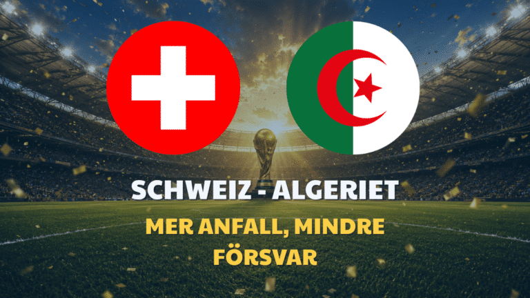 Schweiz – Algeriet: Speltips & Odds VM 2026