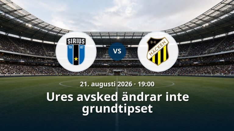 Sirius – BK Hacken: Ures avsked ändrar inte grundtipset