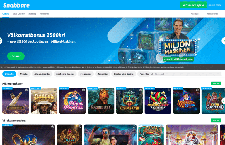 snabbare casino välkomstbonus