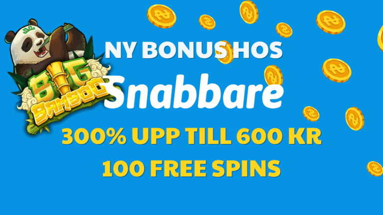 Snabbare lanserar ny bonus: 300% upp till 600 kr + 100 free spins