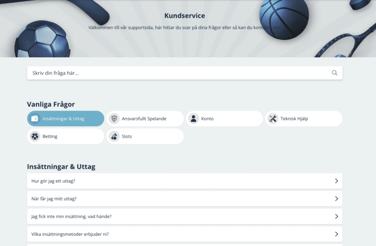 speedybet hjälpsektion och kundtjänst