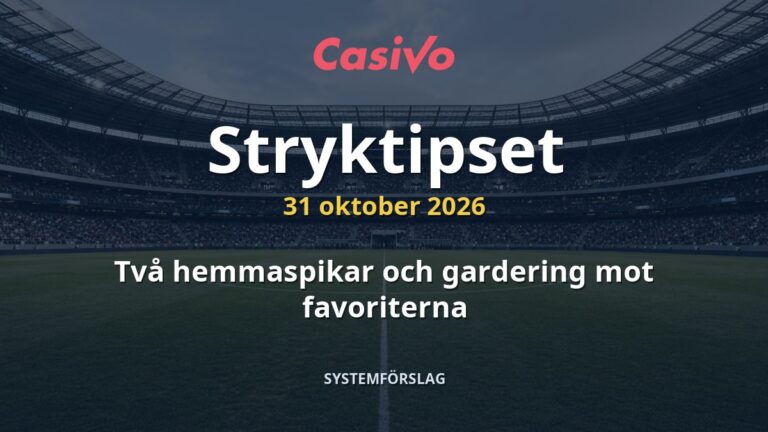 Stryktipset tips 31/10