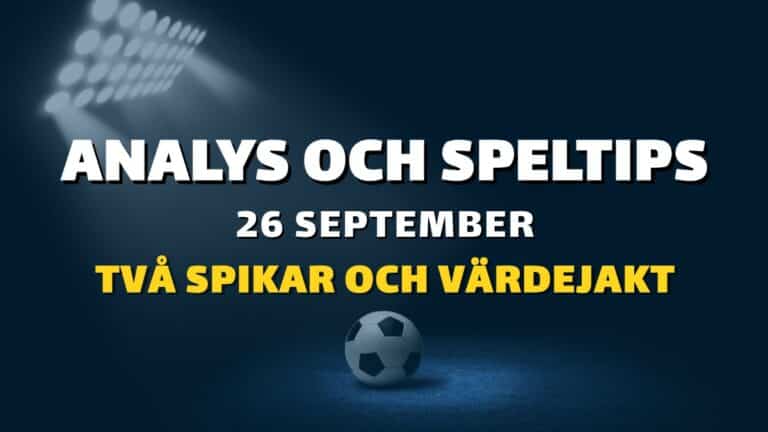 Stryktipset tips 26/9