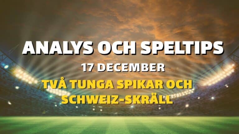 Topptipset tips 17/12