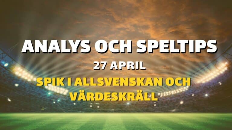 Topptipset tips 27/4