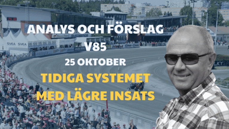 V85 Tips Lördag – Tidiga systemet (30% insats)