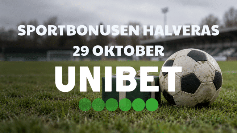 Unibet halverar sportbonusen den 29 oktober