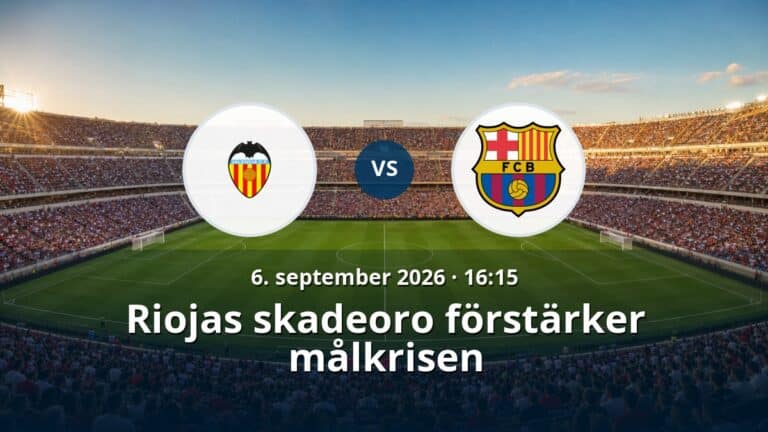 Valencia – Barcelona: Riojas skadeoro förstärker målkrisen