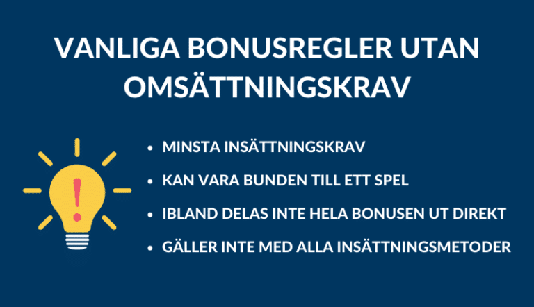 REGLER/VILLKOR FÖR BONUS UTAN OMSÄTTNINGSKRAV